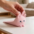 thumbnail image 5 of Tapón de puerta con lindo gato rosa impreso en 3D: diseño creativo de orejas de conejo for decoración del hogar, 5 of 5