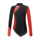 thumbnail image 3 of Niños Niñas patinaje artístico Ballet danza lírica traje de actuación brillante sudadera con diamantes de imitación suéter Irregular Tops, 3 of 5
