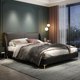 thumbnail image 2 of Bedroom furniture Italian light luxury leather bed modern simple master bedroom Nordic double bed villa Hong Kong-style bed My Lux Decor Round, 2 of 5