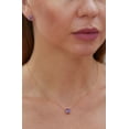thumbnail image 5 of 18K Gold Plated Sterling February Lab Created Amethyst Emerald Cut Birthstone Necklace In Box, 5 of 5