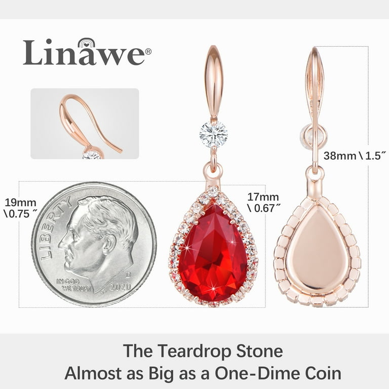 Auriga Fine Jewelry 925 Sterling Silver E-Coating CZ Heart Dangle Stud Earrings Valentine's Day