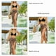 thumbnail image 5 of Pareos de playa para mujer, con cintura transparente, con lazo, protección solar, gran cobertura, dobladillo con volantes, traje de baño envolvente, estampado de leopardo, talla única, 5 of 6