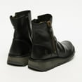 thumbnail image 4 of Fly London Womens Black MON944 Leather Wedge Heel Ankle Zip Up Chelsea Boots, 4 of 8