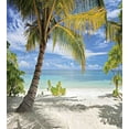 thumbnail image 3 of Ambesonne Tropical Duvet Cover Set, Palm Trees Coastline, 2-Calking, Coconut and Blue, 3 of 7