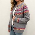 thumbnail image 2 of JUUNthy Womens Knit Cardigan, Long Sleeve Button Front Vintage Graphic Casual Fashion Sweater Outwear Yellow 5XL, 2 of 12