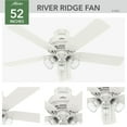 thumbnail image 4 of Hunter - River Ridge Indoor/Outdoor Ceiling Fan With Light, 52-inch, Fresh White, Casual-style, 3-speed WhisperWind Motor, 51365, for porches, patios, sunrooms, bathrooms, 4 of 13