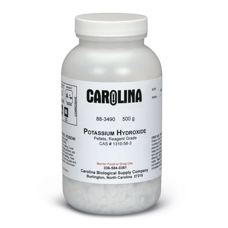 Potassium Hydroxide, Pellets, Reagent Grade, 500 G