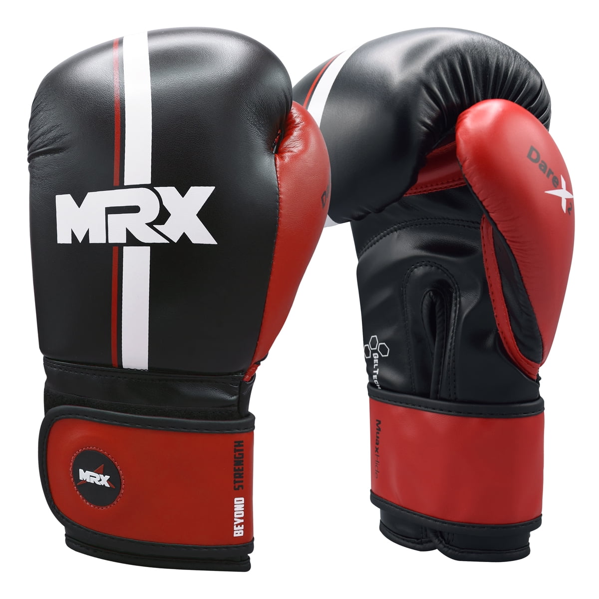 MRX Boxing Gloves for Men Women Boxing Training Gloves Kickboxing Muay Thai Sparring Punching Gloves Kickboxing Gloves Heavy Bag Workout Gloves for Boxing Durable Leather MMA Martial Arts|Black Red