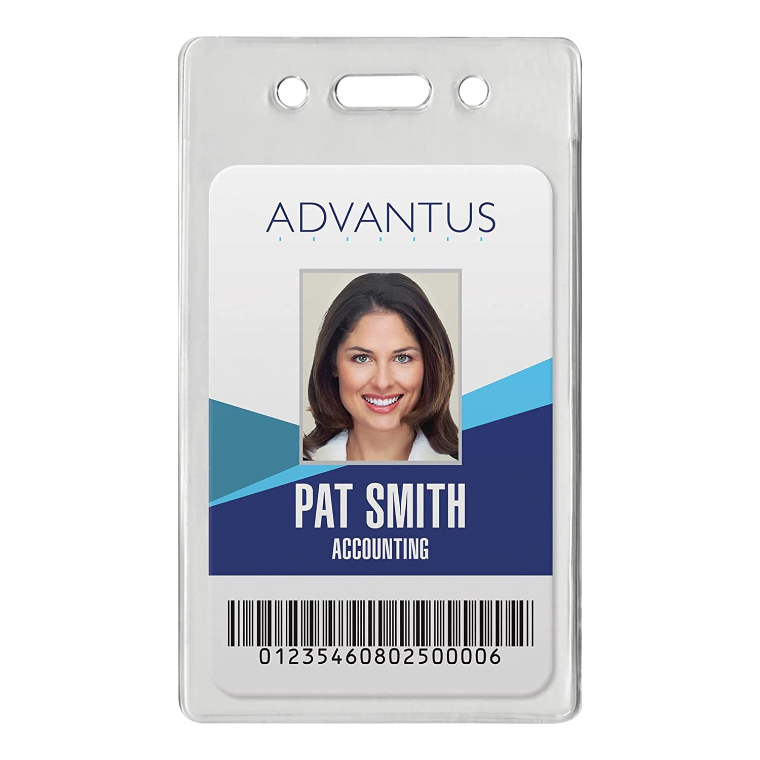ADVANTUS Proximity Badge Holder, Vertical, 2-3/8 x 4-3/8 Insert Size, Clear, 50 per Pack (75451)