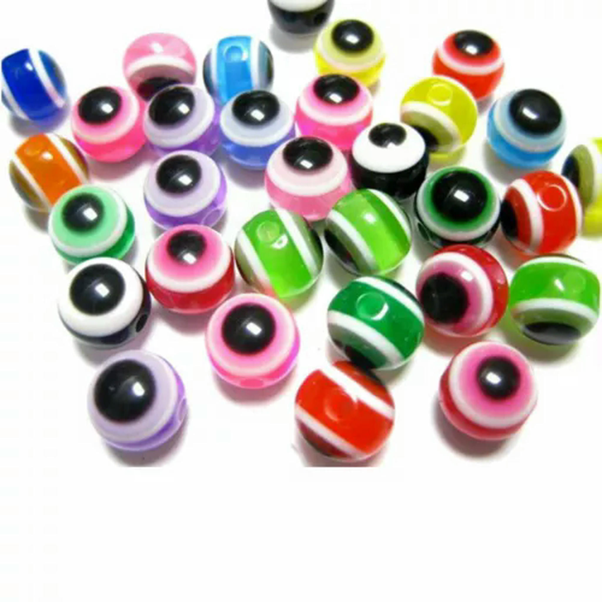 EOEMY 1000 Mixed Colour Acrylic Evil Eye Ball Round Beads 8mm Kabbalah Jewelry Making