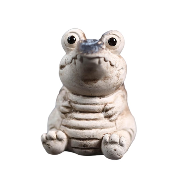 Mini figura de mascota de té de de arcilla de cerámica, escultura de mascota de té de Kung Fu, artesanías de terrario DIY encantadoras para