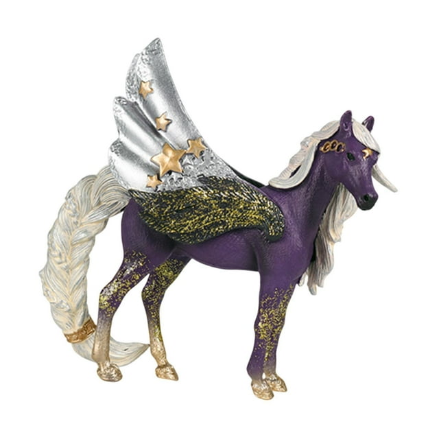 Figura de Pegaso Volador, modelo animal, juguete decorativo, regalo, escultura coleccionable Púrpura