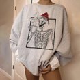 thumbnail image 2 of Blusa de manga larga con estampado de cuello redondo informal para mujer de Navidad Pompotops gfhjh8254, 2 of 5