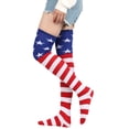 thumbnail image 4 of Women American Flag Thigh High Stockings Star Stripes Design Over Knee Socks, 4 of 10