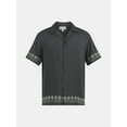 thumbnail image 3 of No Boundaries Men's & Big Men's Button Down Embroidered Hem Summer Shirt, Sizes XS-5XL, 3 of 5