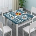 thumbnail image 2 of Artistic Tablecloth Square Boho Chic Tribal Style, Waterproof Vinyl Table Cover, Elastic Edge, Backed for Dining Room, 2 of 3