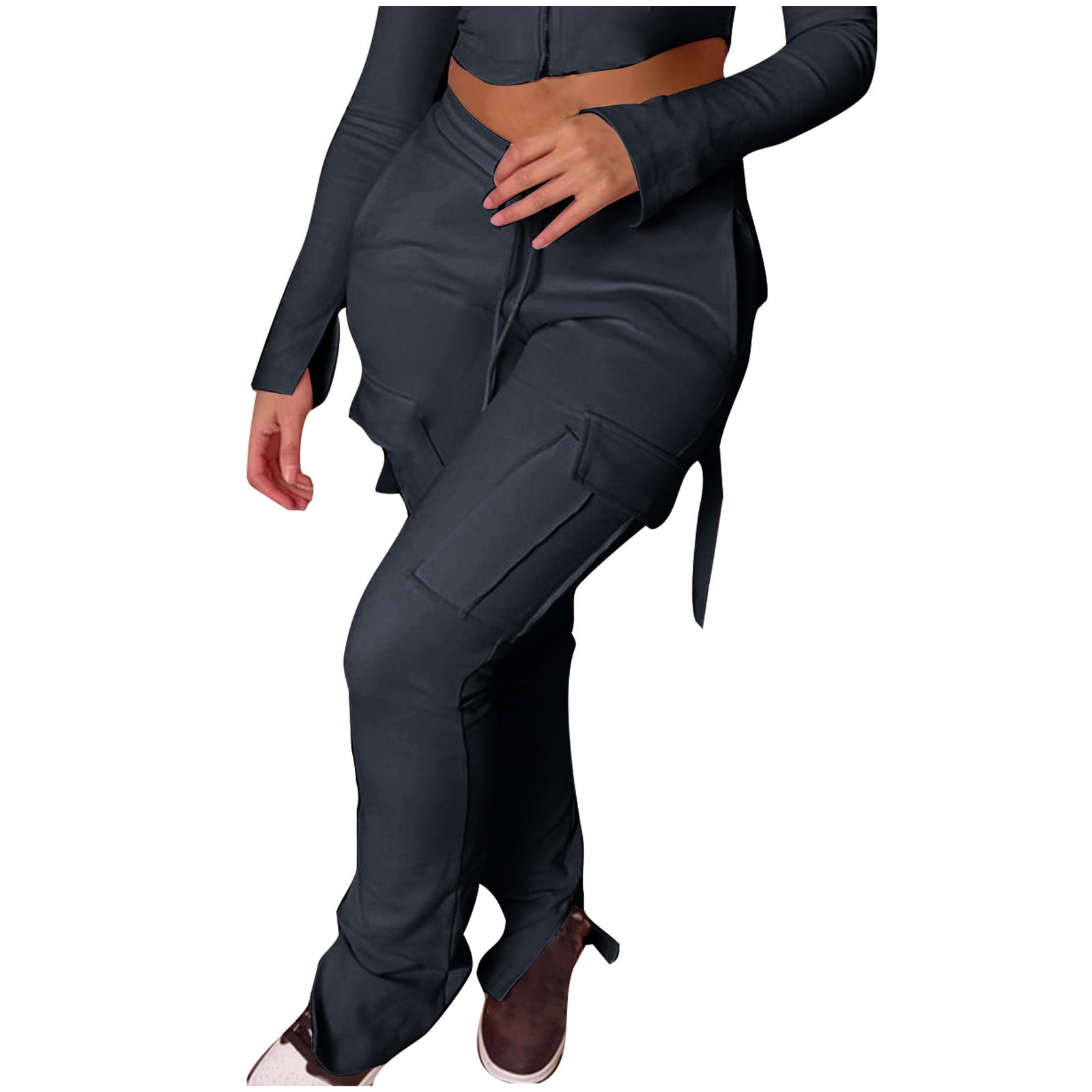 Flare sweatpants with pockets outlet