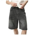 thumbnail image 3 of Mens Jeans Summer Loose Trend Straight Wide Leg Denim Shorts Casual Streetwear Outdoor Activities Mens Jorts Grey XL, 3 of 7