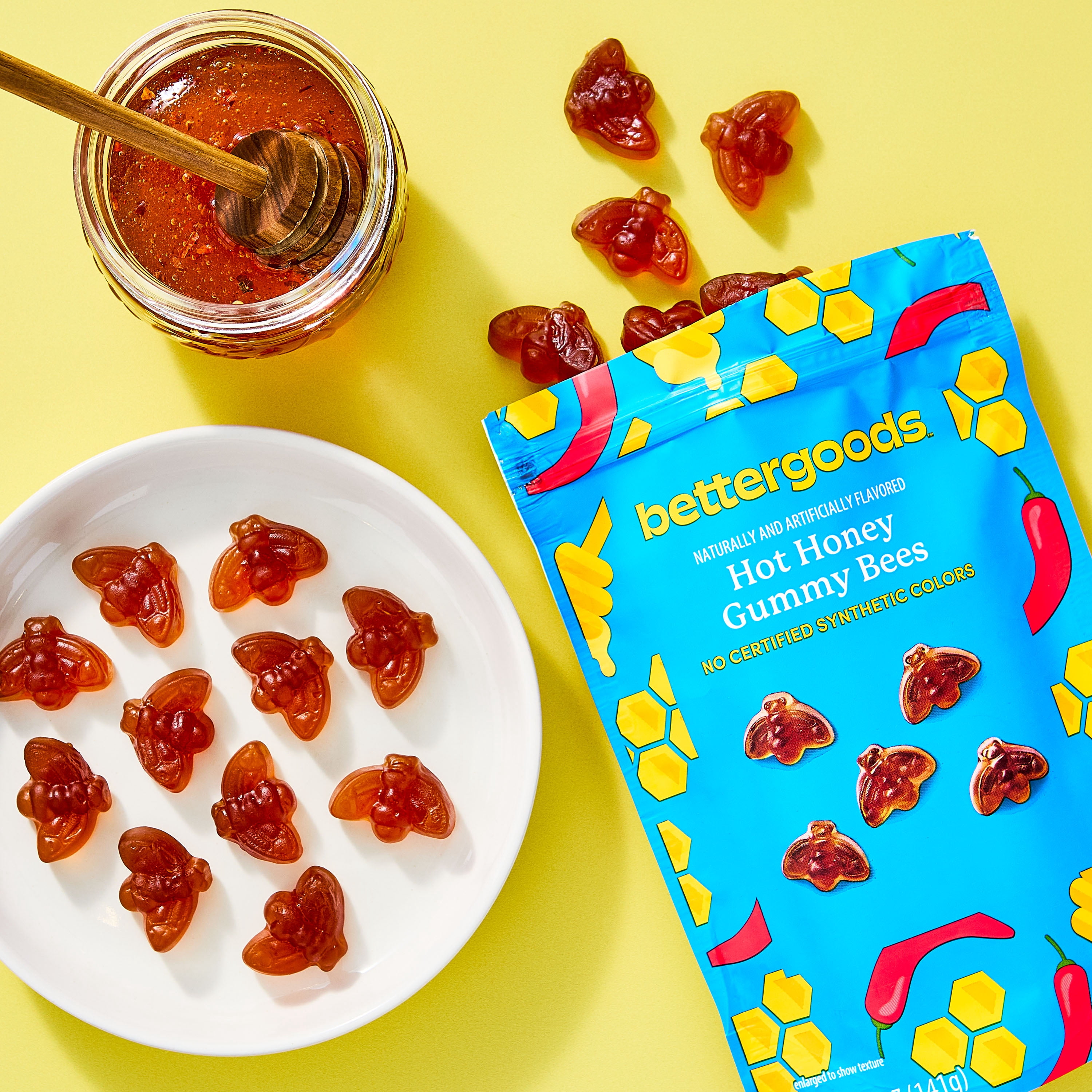bettergoods Hot Honey Flavored Gummy Bees, 5 oz