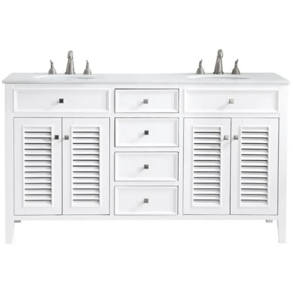 Elegant Lighting Vf-1042-Vw Cape Cod 60" Free Standing Double Basin Vanity Set - Off White