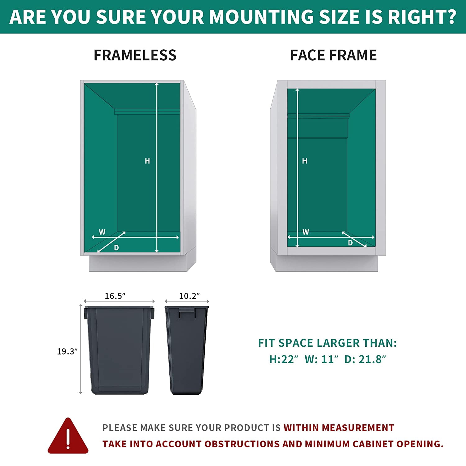 Dextrus 37 Quart Pull-Out Trash Can Recycling Bin, Sliding Kitchen Waste Garbage Container with Soft-Close Slides, Gray