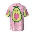 thumbnail image 2 of Vsdgher Cute Avocado Print Men's Wrinkle Free Untucked Cuban Shirt Business Casual Button Down Shirts Short Sleeve Shirt, 2 of 7
