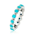 thumbnail image 3 of Ross-Simons Turquoise Eternity Band in Sterling Silver, Women's, Adult, 3 of 5
