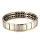 thumbnail image 1 of Pulsera de terapia magnética Pulsera de salud magnética de aleación de doble fila de moda para reducir la tensión Plata Oro, 1 of 12