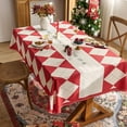 thumbnail image 7 of Yhmxh Christmas Round Tablecloth 48×48 Inch Round, Red and White Checkered Table Cloth, Waterproof Table Cover for Picnic Birthday Wedding Baby Shower Party Tablecloth, 7 of 7