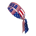 thumbnail image 2 of Patriotic Stars and Stripes Wide Headband, 1776-2026 USA 250th Anniversary Crisscross Hair Band, Sweat-Wicking Elastic Athletic Head Wrap for 4th of July BBQ, Sports & Independence Day Events, 2 of 8