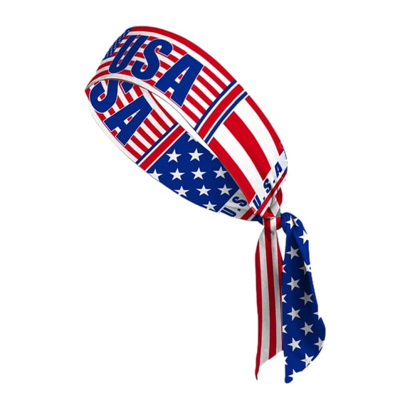 Rirozkan Independence Day Headband, Patriotic Bandana Sports Sweatband, American Flag Yoga Headwear, Wicking Workout Hairband for Men Women Running