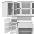 thumbnail image 6 of Kitchen Pantry Storage Cabinet with Drawers, Modern White Buffet with Microwave Stand, Tall Hutch with 14 Shelves, White, 6 of 8