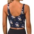 thumbnail image 3 of Lsque Astronaut Surfing Printed Women'S Sports Bra, Compression, Moisture Wicking, High-Impact Sports Bra For Women,Supportive sports bra-Medium, 3 of 9