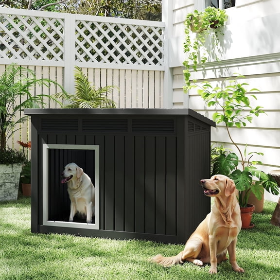 Large Dog House for Indoor & Outdoor, Weatherproof & Removable Roof, Fits Small to Large Dogs
