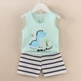 thumbnail image 2 of KPOPLK Toddler Boy Clothes for Kids 3 6 9 12 Months 2t 3t 4t Summer Cotton Outfits Shirt Short Sets(18-24 Months,Light Blue), 2 of 5