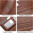 thumbnail image 5 of FUNING  Womens Wallets RFID Blocking Leather Clutch Long Wallet for Women Card Holder Phone Organizer Ladies Travel Purse Hollow Out Sunflower Design Gift, 5 of 6