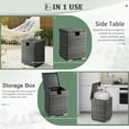 thumbnail image 4 of Tcbosik 15.75" Square PE Wicker Side Table with Storage, 20-Gallon Propane Tank Cover End Table for Patio Deck Living Room, All-Weather for Indoor & Outdoor Use (Gray), 4 of 9