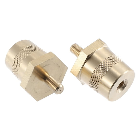 Unique Bargains 1 Pair M5 Auto Battery Terminal Connector Brass Tone Post Adapter Stud Extender Screws Nuts
