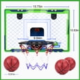 thumbnail image 5 of POPGOO Over-the-Door Basketball Hoop for Kids – Indoor Basketball Hoop with LED Scoreboard & Sounds, 3 Mini Basketballs & Net, Gift For Boys & Teens Ages 4-12, 5 of 10