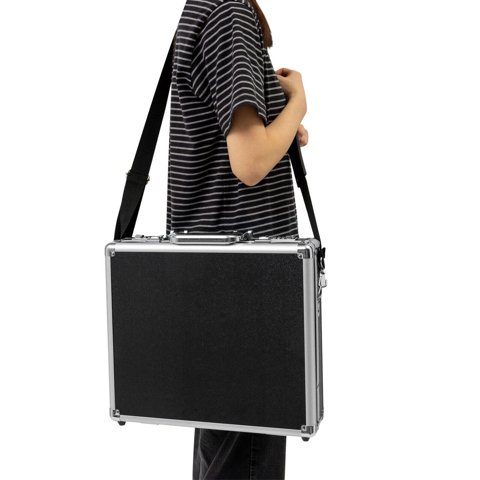 Hard Security Briefcase with Dual Combination Locks for Bussiness Men and Women