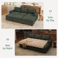thumbnail image 5 of Marrber 87" L-Shaped Sectional Sofa Bed, Plush Corduroy Sleeper with Storage Chaise for Living Room, Green, 5 of 9
