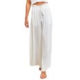 thumbnail image 1 of Frontwalk Women High Rise Wide Leg Pants Casual Loose Pant Palazzo Pant Elastic Waisted Summer Beach Trousers White S, 1 of 4