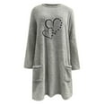 thumbnail image 4 of lcziwo Womens Sherpa Pullover 2025 Winter Fuzzy Fleece Sweatshirts Cute Heart Print Crewneck Thermal Sweatshirt Loose Comfy Loungewear Tunic Tops with Pockets Gray XL, 4 of 7