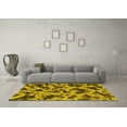 thumbnail image 3 of Ahgly Company Indoor Round Abstract Yellow Modern Area Rugs, 3' Round, 3 of 4