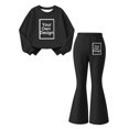 thumbnail image 6 of LvhaoGJOB Little Kids Girls Sweatshirt and Pants Outfit Set, Black - graphic print, custom print, 6 of 7
