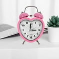 thumbnail image 7 of LOLIPPYY Pink Heart Shape Twin Bell Alarm Clock Battery Operated Non Ticking with Nightlight, 7 of 7