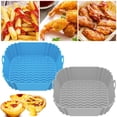 thumbnail image 3 of 2Pcs Air Fryer Silicone Pot avec Poignée Réutilisable Air Friteuse Doublure Résistant à la Chaleur Air Friteuse Panier en Silicone Plat Cuisson Poêle Air Fryer Accessoires Doublures pour Four Air Fryer Four Micro-Ondes, 3 of 9