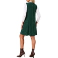 thumbnail image 3 of INSPIRE CHIC Women's Corduroy Overall Dress 2026 V Neck Sleeveless A Line Casual Pinafore Dresses with Pockets L Dark Green, 3 of 6