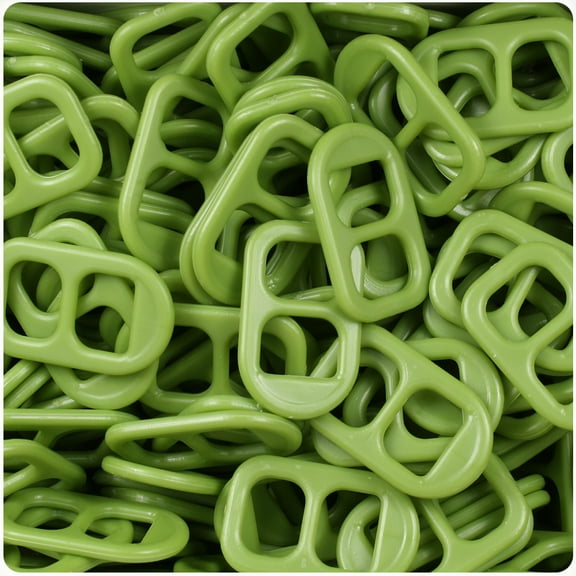 BeadTin Olive Opaque 25mm Plastic Soda Pop Tabs (2oz)