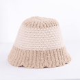 thumbnail image 3 of CoCopeaunts Womens Bucket Hats Knit Splicing Color Autumn Winter Hat Warm Fashion Visors Foldable Basin Hat for Gift Ruffle Brim, 3 of 8